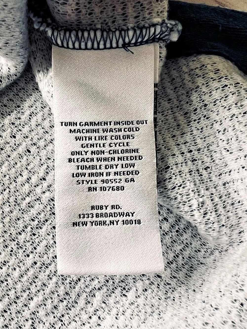Ruby Rd. Textured Pullover in Gray & Blue XL - Picture 7 of 7